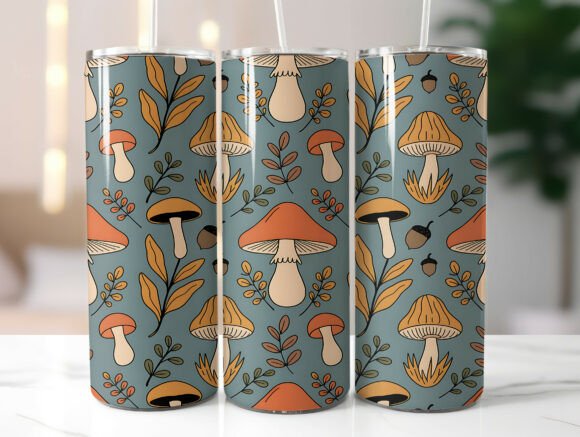20oz Rustic Mushroom Forest Tumbler Wrap