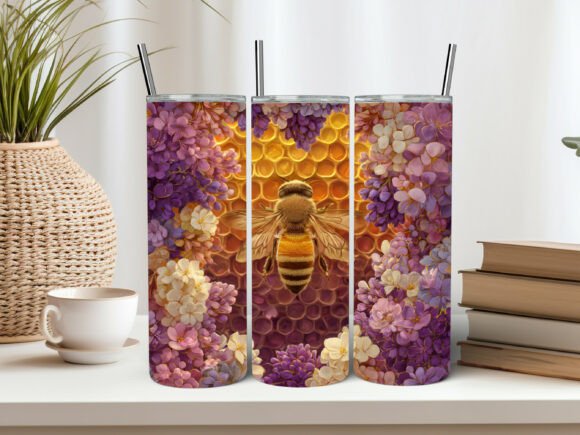 Bee and Flowers Bee Skinny Tumbler