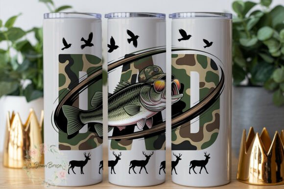 Camo Fishing Hunter Dad 20oz Skinny