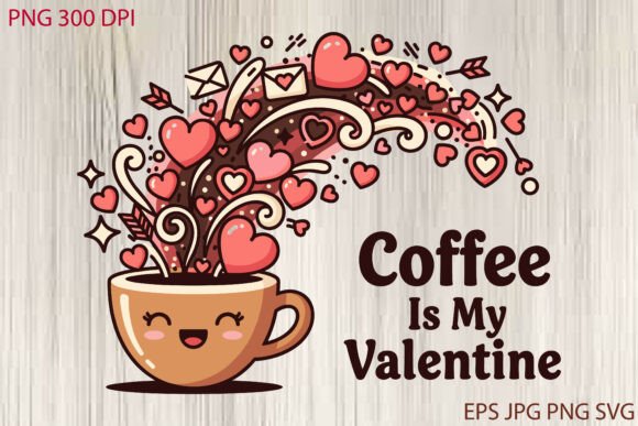 Coffee is My Valentine TShirt Design