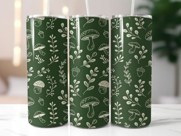 Forest Mushroom Botanical Tumbler Wrap