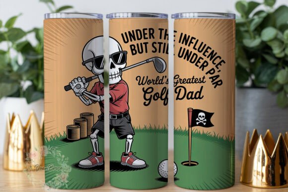 Funny Skeleton Golfer 20oz Tumbler Wrap