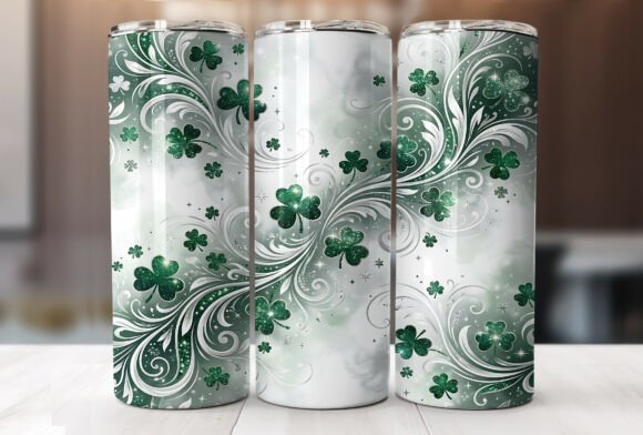 Glitter Clover St Patricks Day Tumbler