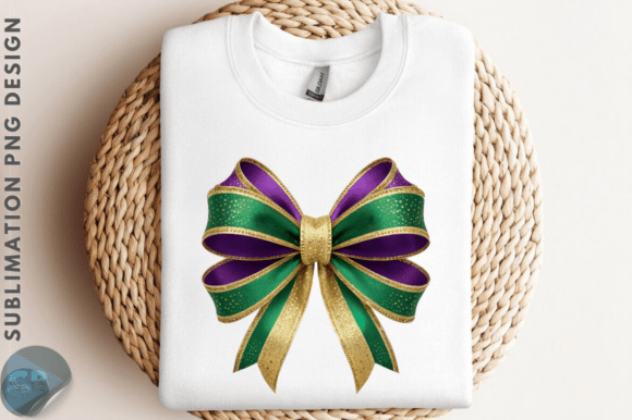 Mardi Gras Glitter Bow PNG Clipart