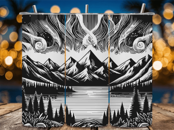 Mountain Northern Light Laser Tumbler
