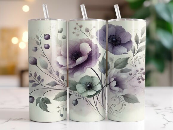 Muted Lavender Wildflower Tumbler Wrap