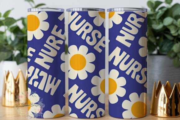 Nurse Daisy Pattern 20oz Tumbler Wrap