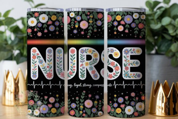 Nurse Floral Gradient 20oz Tumbler Wrap