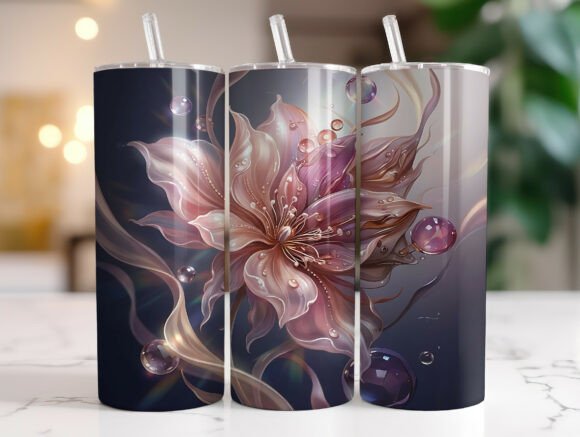 Review: Abstract Luminous Floral Bubble Tumbler Design