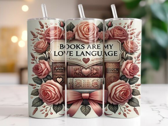 Romantic Roses Book Lover Tumbler Wrap