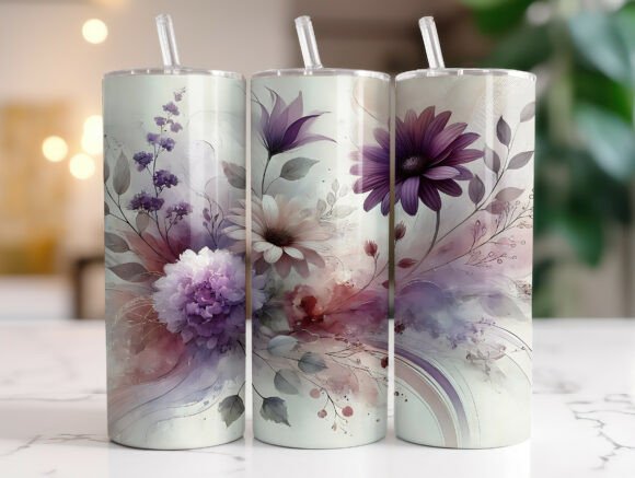 Soft Lavender Botanical Tumbler Wrap