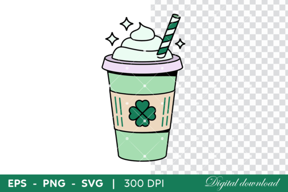 St Patrick Clover Milkshake Drink Cup