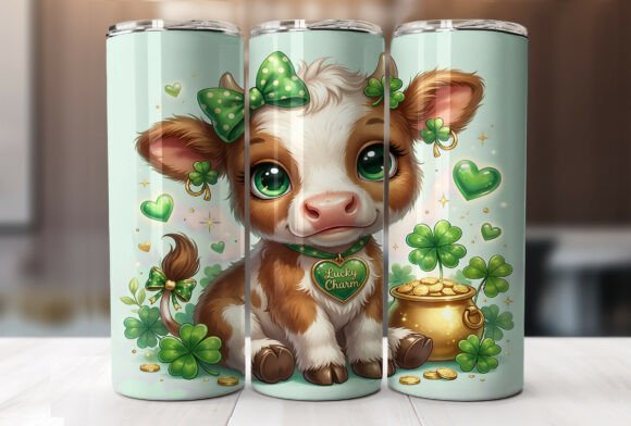 St Patricks Baby Cow Tumbler Wrap Design