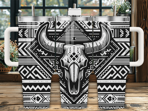 Western Cow Skull Boho PNG
