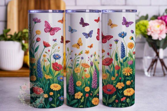 Wildflower Butterfly Field 20oz Tumbler